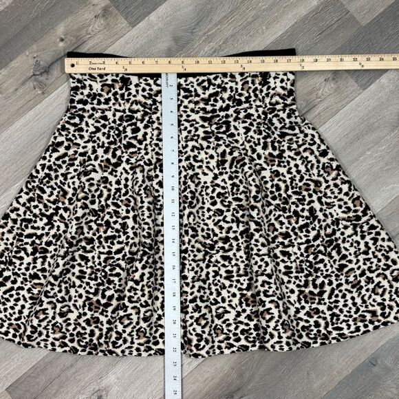 The Limited Cheetah Print Sweater Knit Skater Skirt Tan Black XL - Picture 11 of 12